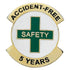 1-1/16 Inch Gold Enameled " Accident-Free Safety" with Flat Gold Bars Lapel Pin (25 Min.)-Brooches & Lapel Pins-Lapel Pin Corner