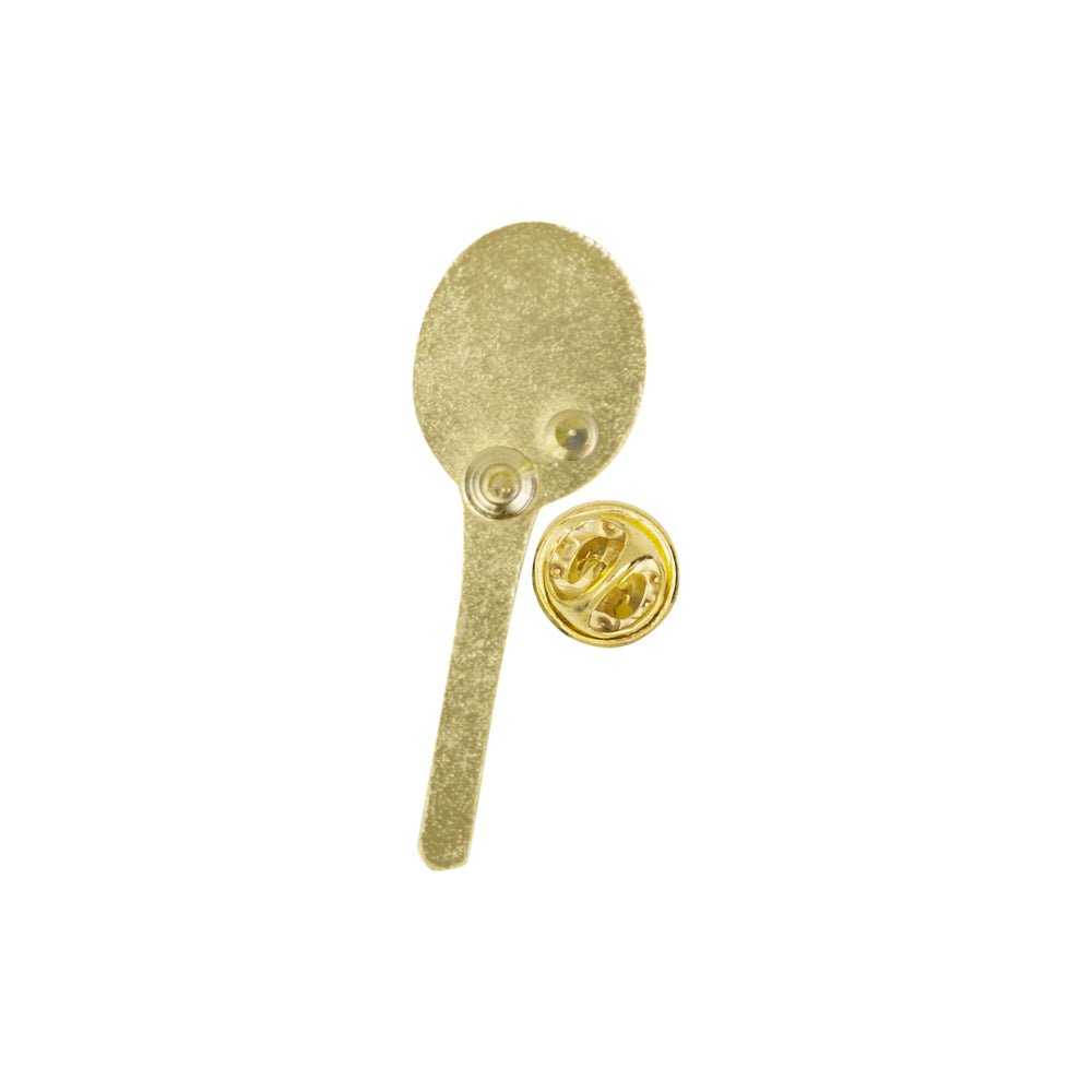 1-1/2 Inch Gold Tennis Raquet Chenille Pin-Brooches & Lapel Pins-Lapel Pin Corner