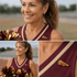 1-1/2 Inch Gold "Cheerleader Mom" Microphone Lapel Pin - Lapel Pin Corner