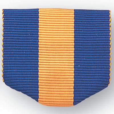 1-1/2 x 1-3/8 Inch Blue, Gold, and Blue Pin Back Ribbon-Brooches & Lapel Pins-Lapel Pin Corner