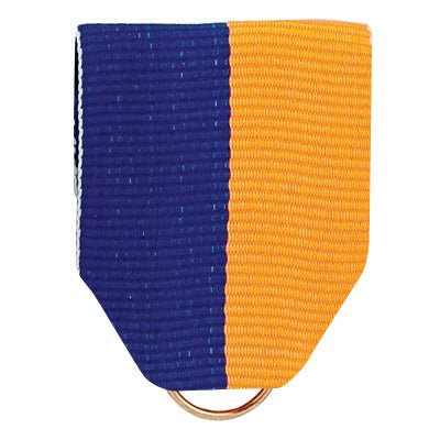 1-1/2 x 1-3/8 Inch Blue and Gold Pin Back Ribbon-Brooches & Lapel Pins-Lapel Pin Corner