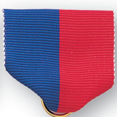 1-1/2 x 1-3/8 Inch Blue and Red Pin Back Ribbon-Brooches & Lapel Pins-Lapel Pin Corner