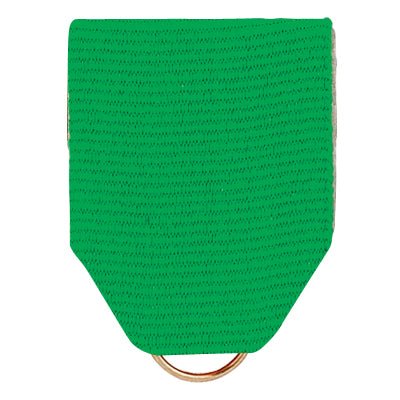 1-1/2 x 1-3/8 Inch Green Pin Back Ribbon-Brooches & Lapel Pins-Lapel Pin Corner