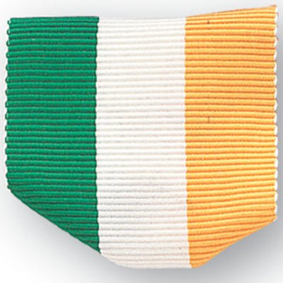 1-1/2 x 1-3/8 Inch Green, White, and Yellow Pin Back Ribbon-Brooches & Lapel Pins-Lapel Pin Corner