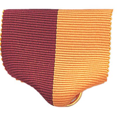 1-1/2 x 1-3/8 Inch Maroon and Gold Pin Back Ribbon-Brooches & Lapel Pins-Lapel Pin Corner