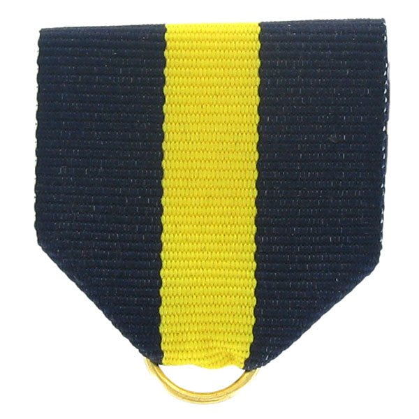 1-1/2 x 1-3/8 Inch Navy, Yellow, Navy Pin Back Ribbon-Brooches & Lapel Pins-Lapel Pin Corner