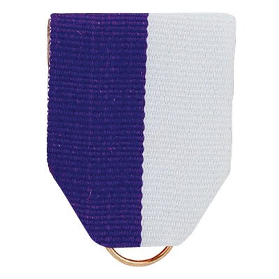 1-1/2 x 1-3/8 Inch Purple and White Pin Back Ribbon-Brooches & Lapel Pins-Lapel Pin Corner