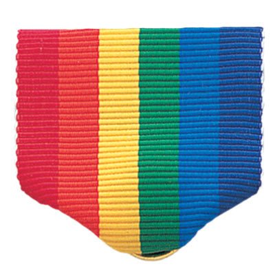 1-1/2 x 1-3/8 Inch Rainbow Color Pin Back Ribbon-Silver Ring-Brooches & Lapel Pins-Lapel Pin Corner
