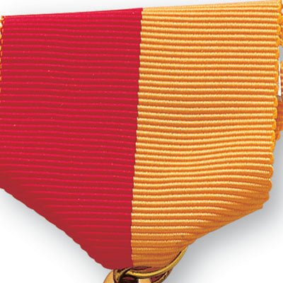 1-1/2 x 1-3/8 Inch Red and Gold Pin Back Ribbon-Brooches & Lapel Pins-Lapel Pin Corner