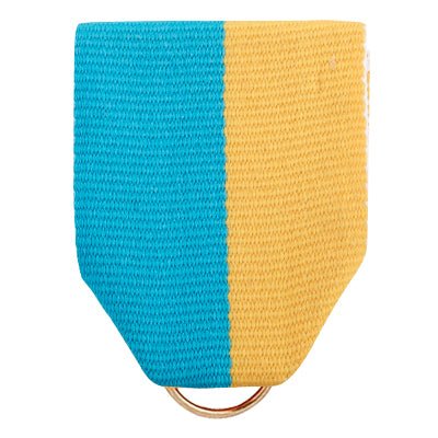 1-1/2 x 1-3/8 Inch Turquoise and Gold Pin Back Ribbon-Brooches & Lapel Pins-Lapel Pin Corner