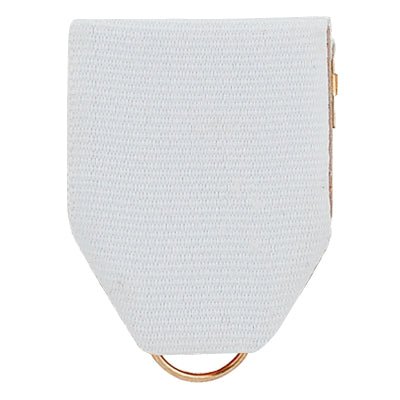 1-1/2 x 1-3/8 Inch White Pin Back Ribbon-Brooches & Lapel Pins-Lapel Pin Corner