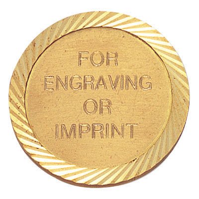 1-1/4 Inch Gold Diamond Engraved Border Lapel Pin, Engravable-Brooches & Lapel Pins-Lapel Pin Corner