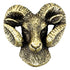 1-1/4 Inch Ram Mascot Antique Brass Pin-Brooches & Lapel Pins-Lapel Pin Corner