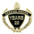 1-1/4 Inch "Service Award Years" with Rhinestone Enameled Lapel Pin-Brooches & Lapel Pins-Lapel Pin Corner