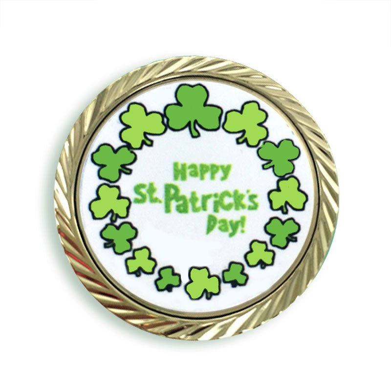 1 - 1/4 Inch Happy St. Patrick's Day Lapel Pin - Lapel Pin Corner
