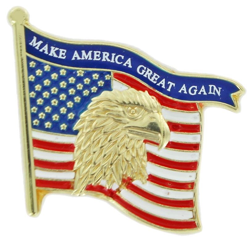 1 - 1/4 Inch Make America Great Again Eagle Flag Lapel Pin - Lapel Pin Corner