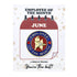 1-1/8 Inch June Employee of the Month Enameled Lapel Pin-Brooches & Lapel Pins-Lapel Pin Corner