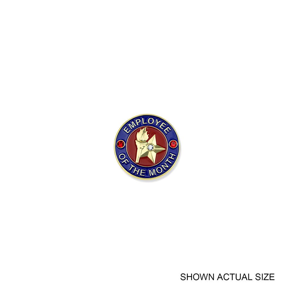 1-1/8 Inch Employee of the Month Enameled Lapel Pin-Brooches & Lapel Pins-Lapel Pin Corner
