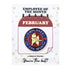 1-1/8 Inch February Employee of the Month Enameled Lapel Pin-Brooches & Lapel Pins-Lapel Pin Corner