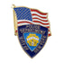 1-1/8 Inch Enameled NYPD and American Flag Lapel Pin-Brooches & Lapel Pins-Lapel Pin Corner