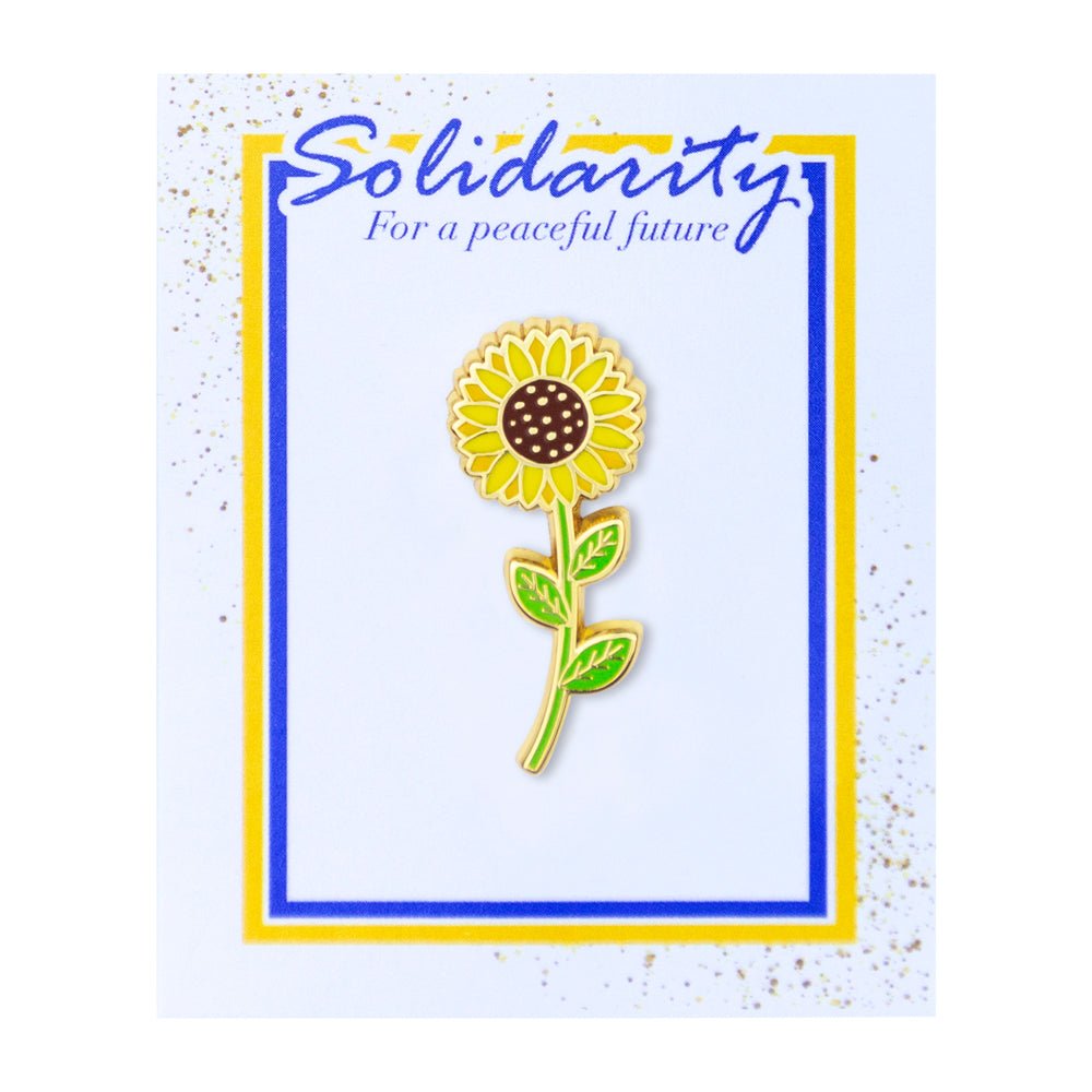 1-1/8 Inch Enameled Sunflower Pin-Brooches & Lapel Pins-Lapel Pin Corner