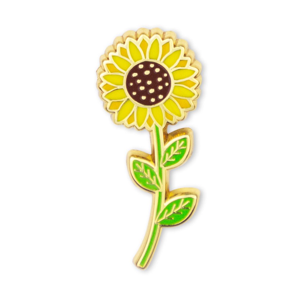 1-1/8 Inch Enameled Sunflower Pin-Brooches & Lapel Pins-Lapel Pin Corner