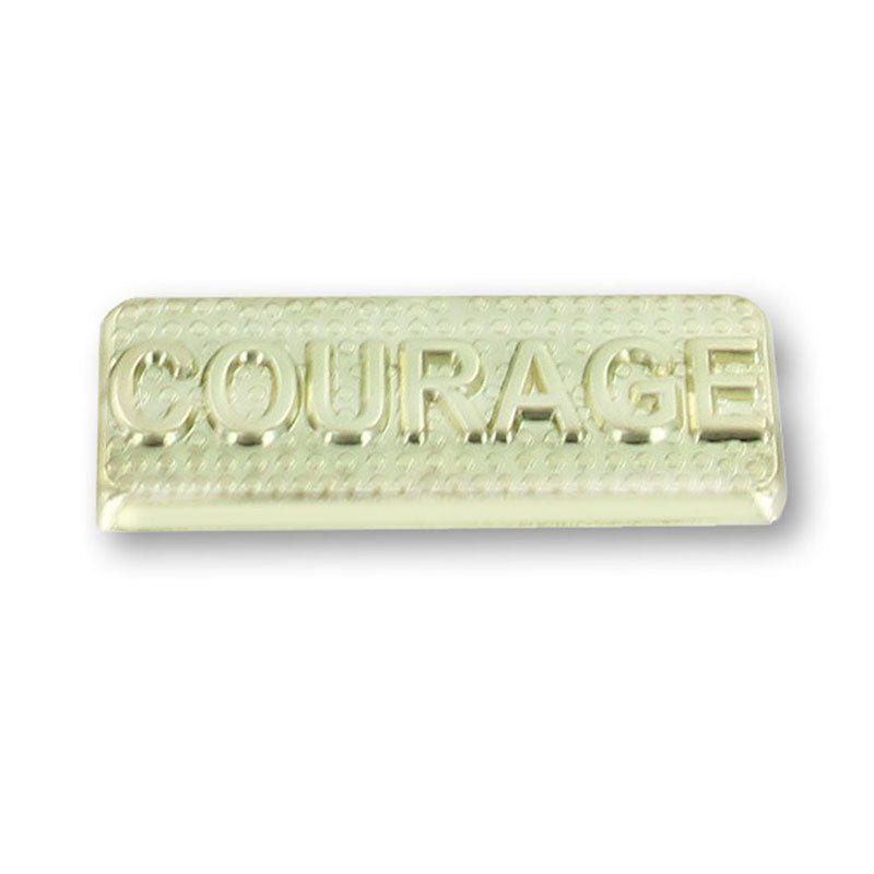 1-1/8 Inch Gold Courage Chenille Pin-Brooches & Lapel Pins-Lapel Pin Corner