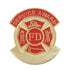 1-1/8 Inch Gold Fire Department Service Award Enameled Lapel Pin - No Imprint or with Stock Imprint-Brooches & Lapel Pins-Lapel Pin Corner