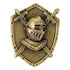 1-1/8 Inch Knight Mascot Antique Brass Pin-Brooches & Lapel Pins-Lapel Pin Corner
