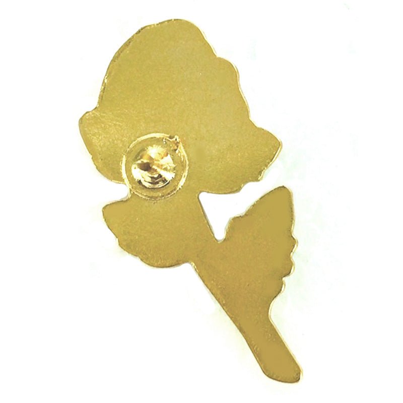 1-1/8 Inch Purple Rose with Green Stem Lapel Pin-Brooches & Lapel Pins-Lapel Pin Corner