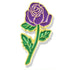 1-1/8 Inch Purple Rose with Green Stem Lapel Pin-Brooches & Lapel Pins-Lapel Pin Corner