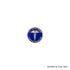 1-1/8 Inch Risk Management Through Teamwork Blue Enameled Gold Pin With Caduceus-Brooches & Lapel Pins-Lapel Pin Corner
