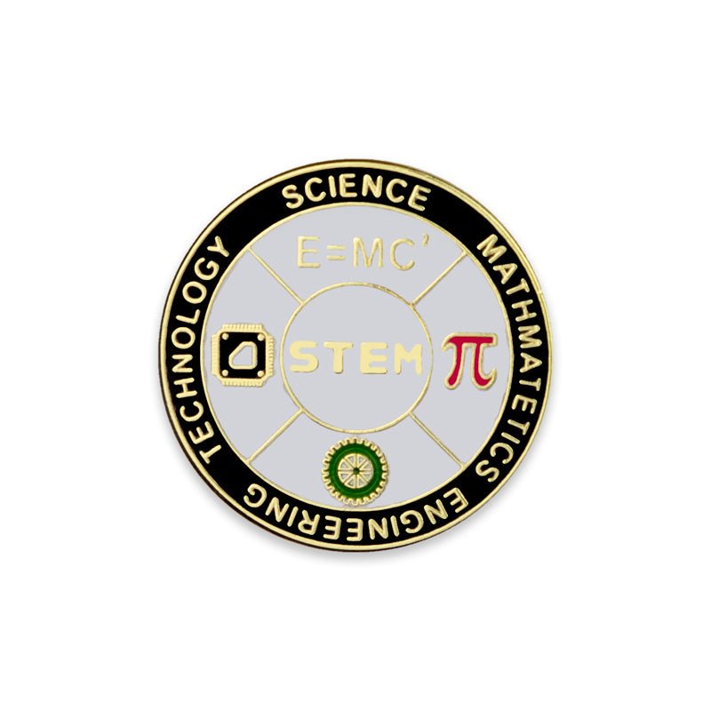 1-1/8 Inch STEM Enameled Lapel Pin-Brooches & Lapel Pins-Lapel Pin Corner