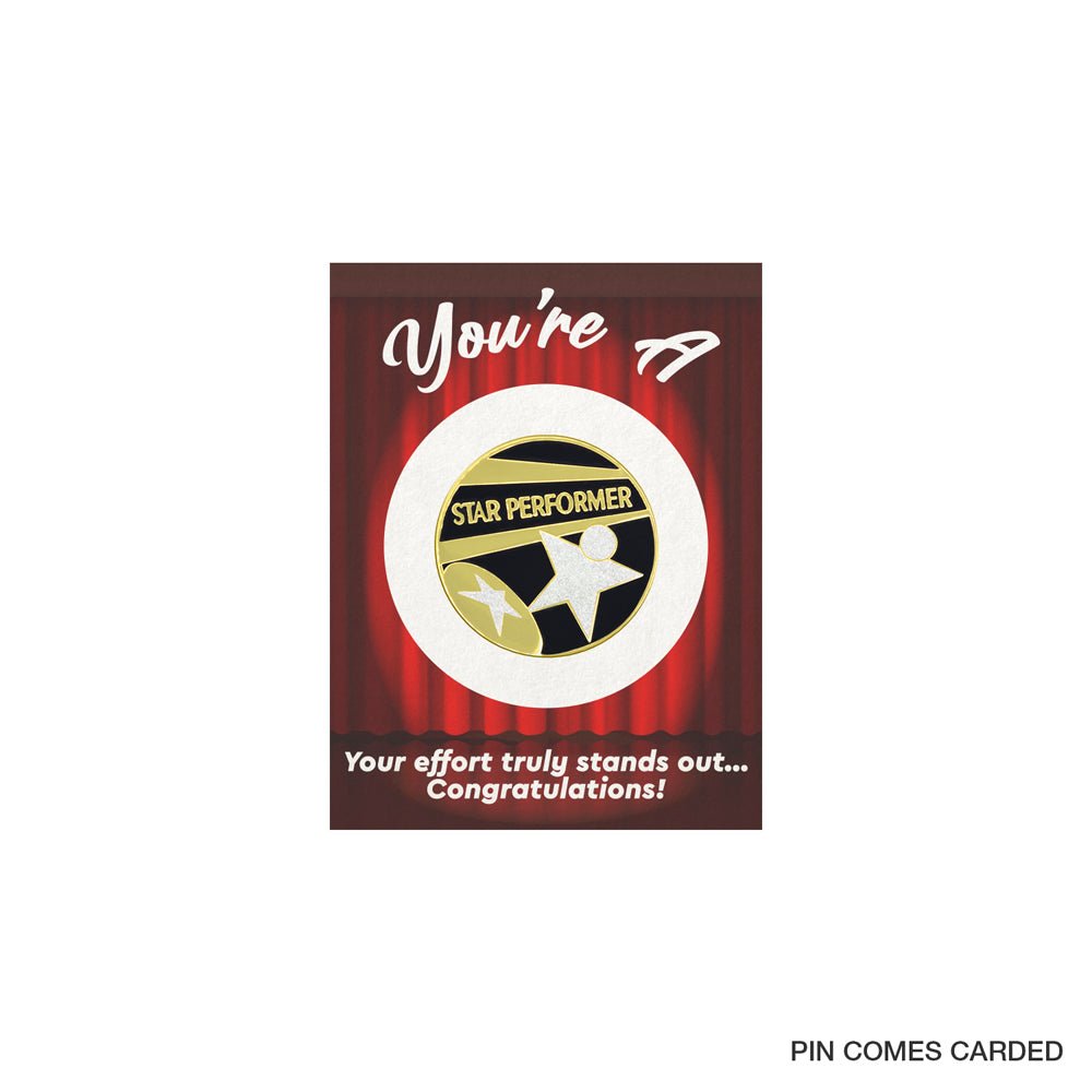 1-1/8 Inch Two-Tone Star Performer with Glitter Detail Enameled Lapel Pin-Brooches & Lapel Pins-Lapel Pin Corner