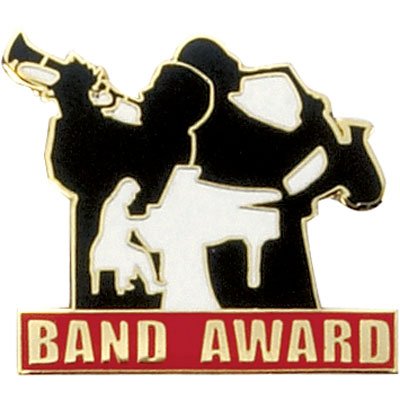 1 - 1/8 Inch Gold "Band Award" with Music Players Enameled Lapel Pin - Lapel Pin Corner