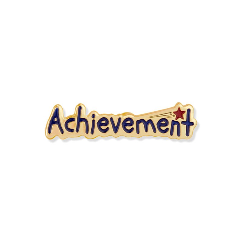 1-1/8 x 1/4 Inch Gold Enameled Achievement Lapel Pin-Brooches & Lapel Pins-Lapel Pin Corner