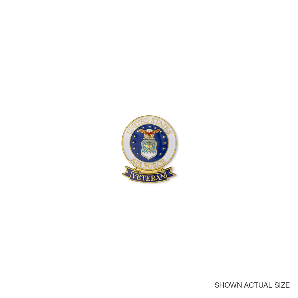 1-1/8 x 7/16 Inch U.S. Air Force Veteran Lapel Pin-Brooches & Lapel Pins-Lapel Pin Corner