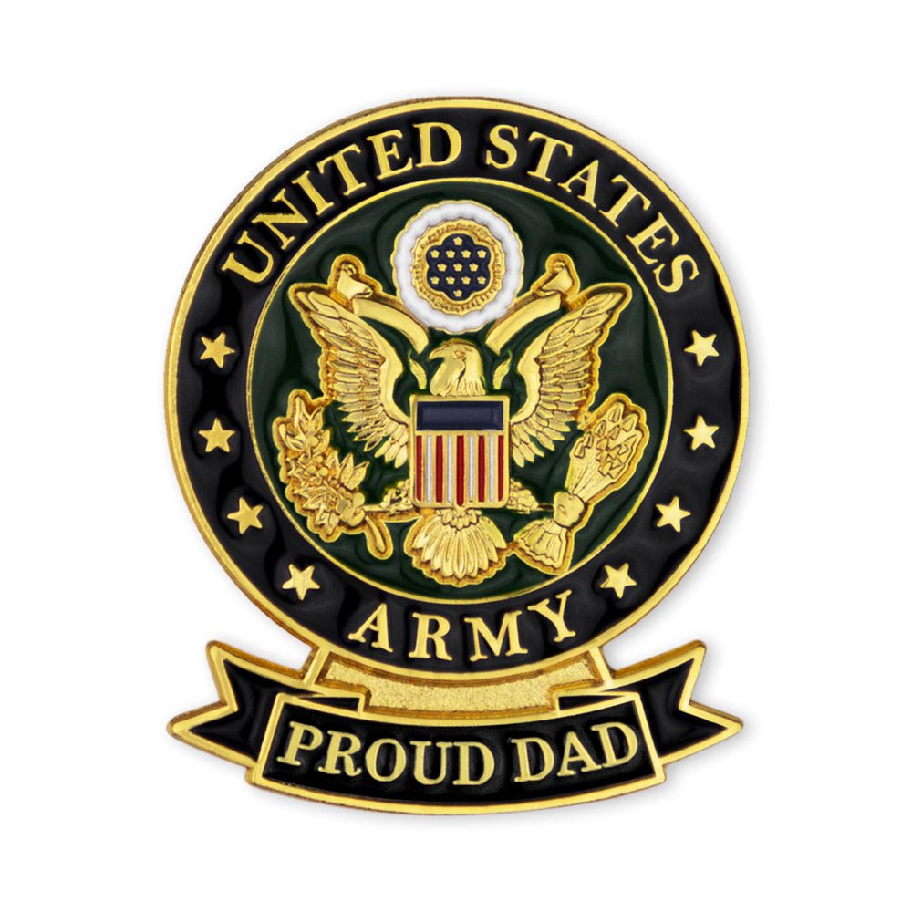 1-1/8 x 7/16 Inch U.S. Army "Proud Dad" Lapel Pin-Brooches & Lapel Pins-Lapel Pin Corner