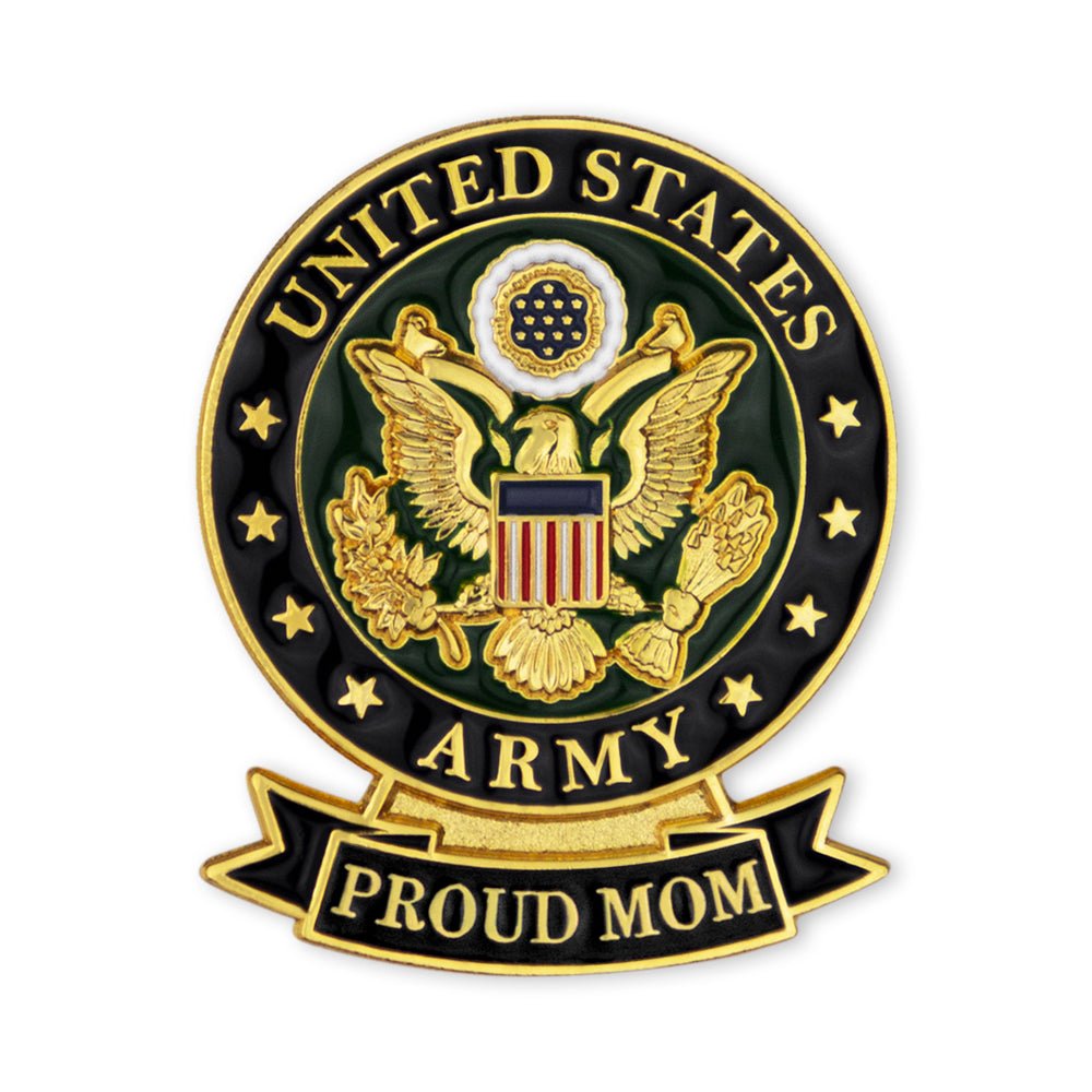 1-1/8 x 7/16 Inch U.S. Army "Proud Mom" Lapel Pin-Brooches & Lapel Pins-Lapel Pin Corner