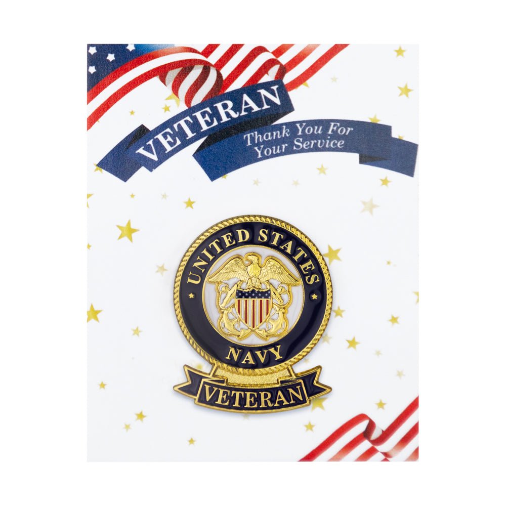 1-1/8 x 7/16 Inch U.S. Navy Veteran Lapel Pin-Brooches & Lapel Pins-Lapel Pin Corner
