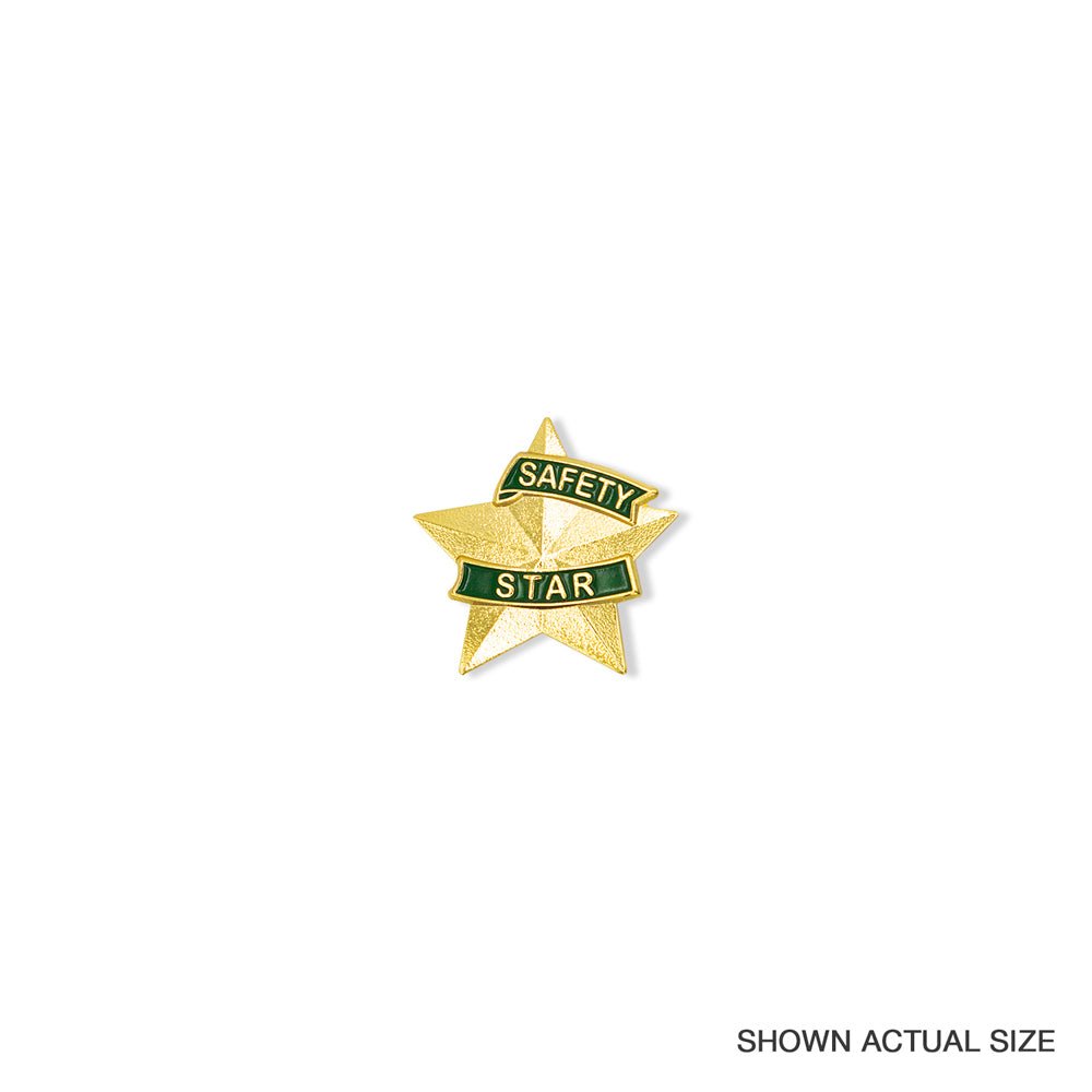 1-3/16 Inch 3D Safety Star Lapel Pin-Brooches & Lapel Pins-Lapel Pin Corner