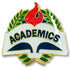 1 Inch Academics with Flame and Wreath Enameled Lapel Pin-Brooches & Lapel Pins-Lapel Pin Corner