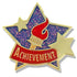 1 Inch Achievement with Star and Torch Enameled Lapel Pin-Brooches & Lapel Pins-Lapel Pin Corner