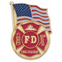 1 Inch American Flag-Fire Department Enameled Lapel Pin-Brooches & Lapel Pins-Lapel Pin Corner