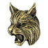 1 Inch Bobcat Mascot Antique Brass Pin-Brooches & Lapel Pins-Lapel Pin Corner