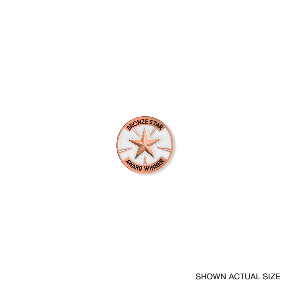 1 Inch "Bronze Star Award Winner" with Star Enameled Lapel Pin-Brooches & Lapel Pins-Lapel Pin Corner