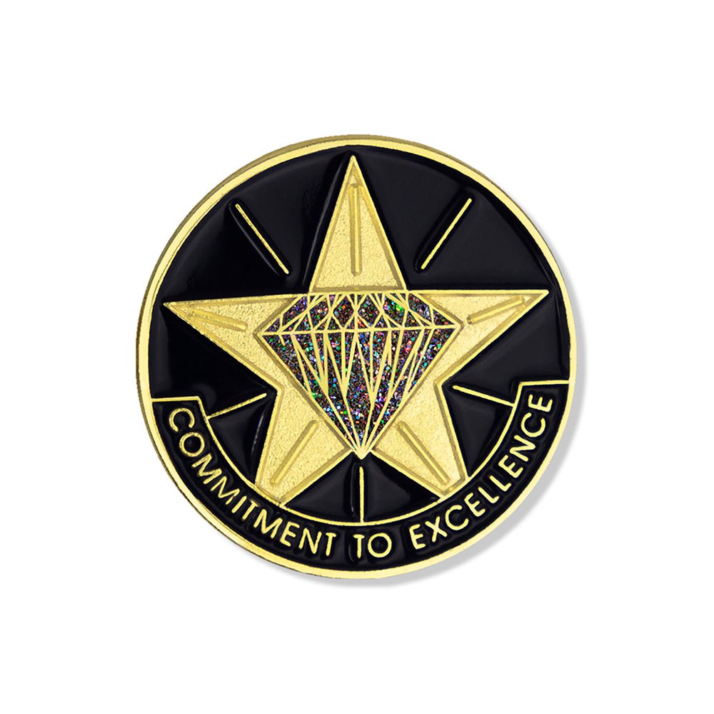 1 Inch Commitment to Excellence Lapel Pin-Brooches & Lapel Pins-Lapel Pin Corner