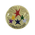 1 Inch Gold "Cheerleader" with Multiple Color Stars Lapel Pin-Brooches & Lapel Pins-Lapel Pin Corner