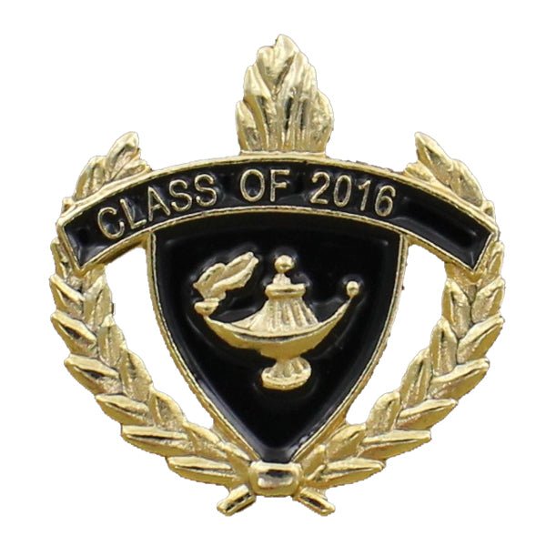1 Inch Gold Class of 2016 Enameled Lapel Pin-Brooches & Lapel Pins-Lapel Pin Corner