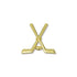 1 Inch Gold Cross Hockey Sticks Chenille Pin-Brooches & Lapel Pins-Lapel Pin Corner